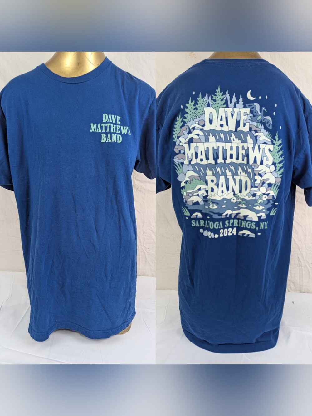 Dave Matthews Band Blue Concert Tee Saratoga Springs 2024 Medium